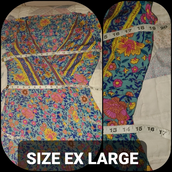 LAST 1🌈 Free Spirit Boho Gypsy People folk insp wrap dress cottagecore trendy - Picture 10 of 10